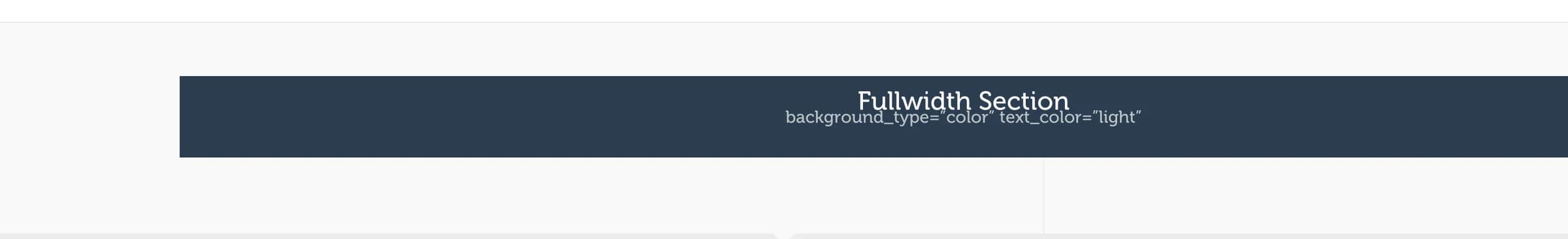A dark blue fullwidth section with a centered white title and subtitle